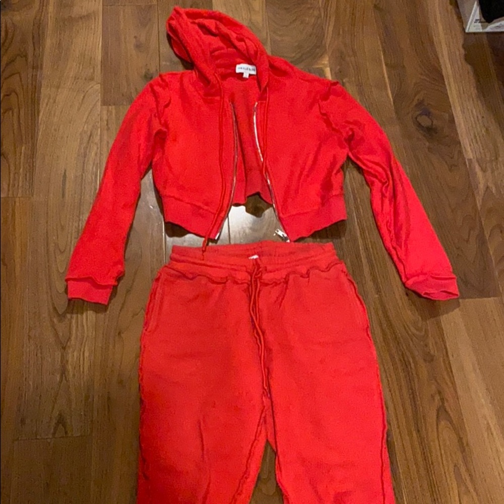 Danielle guizio red tracksuit size S